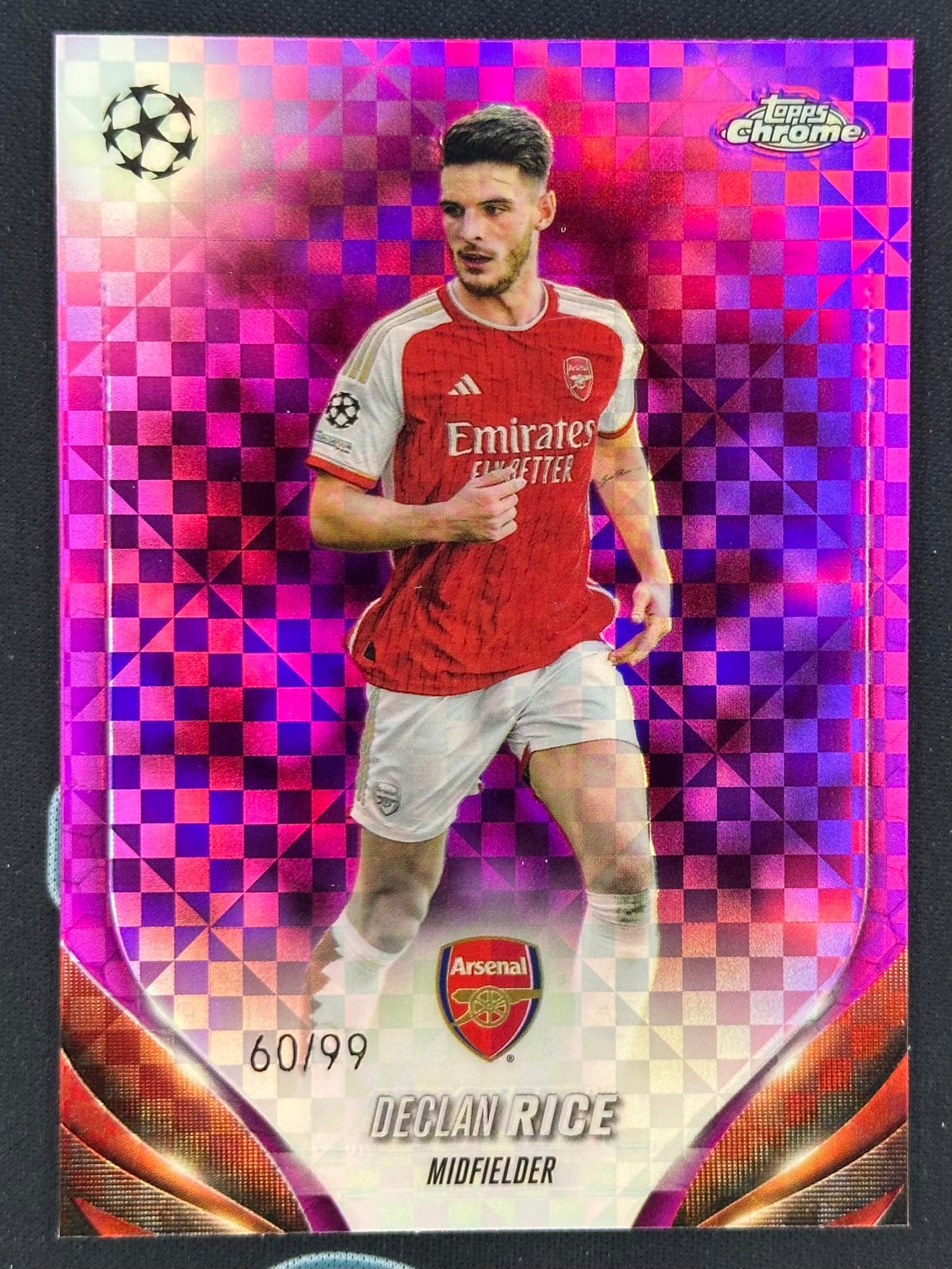 2023-24 Topps Chrome UEFA CC #6 Declan Rice Magenta Prism Refractor /99