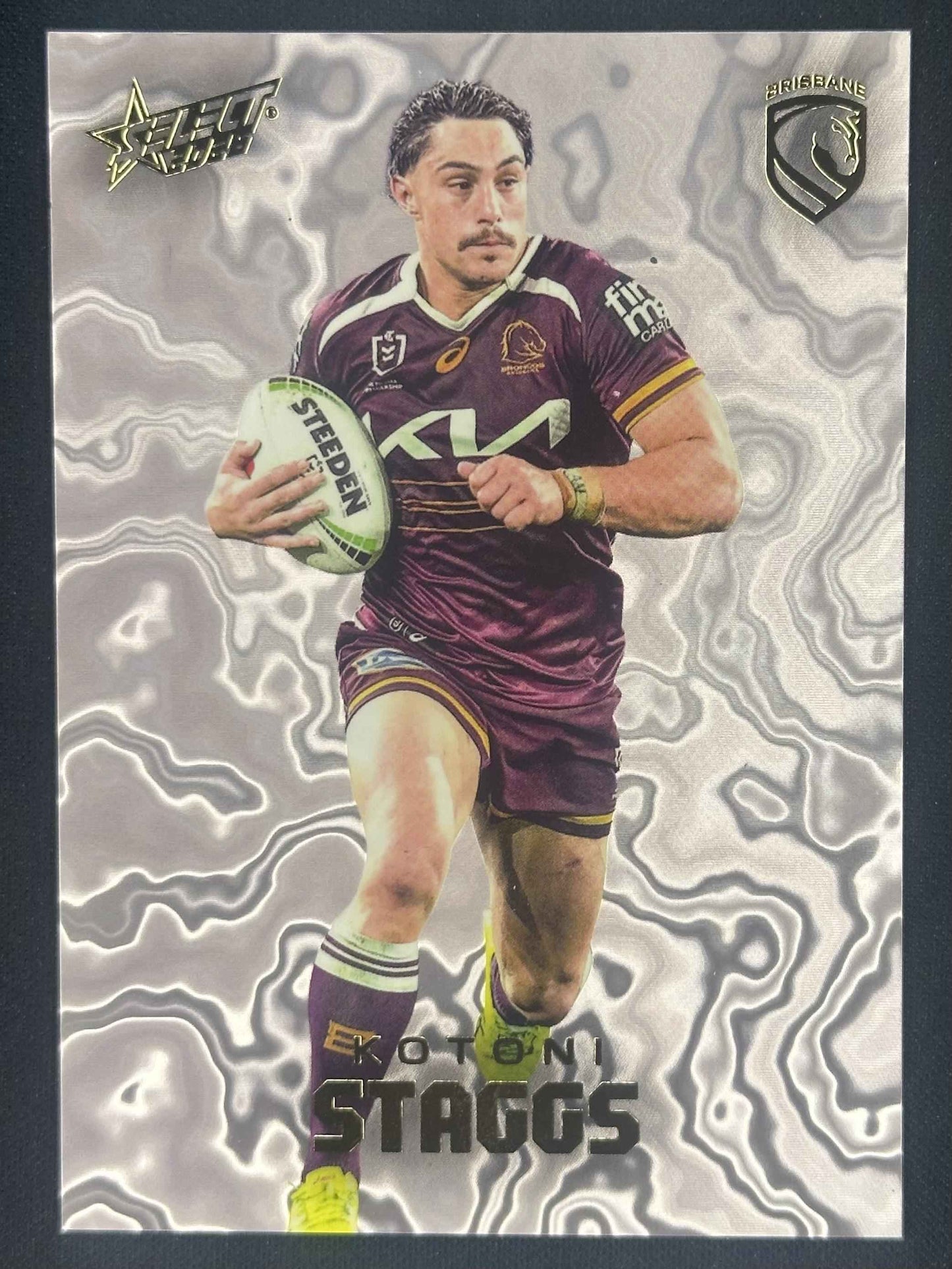 2026 Select NRL League Heroes Mercury Sterling Kotoni Staggs Broncos /95