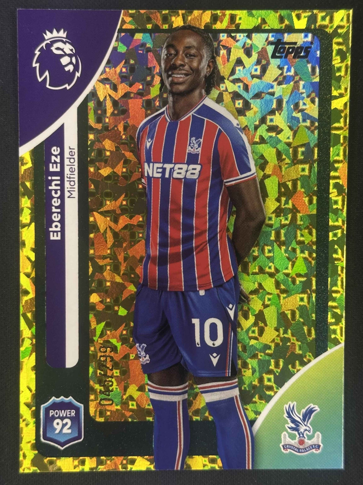 2025-26 Topps Premier League #120 Eberechi Eze Yellow Sparkle #/299