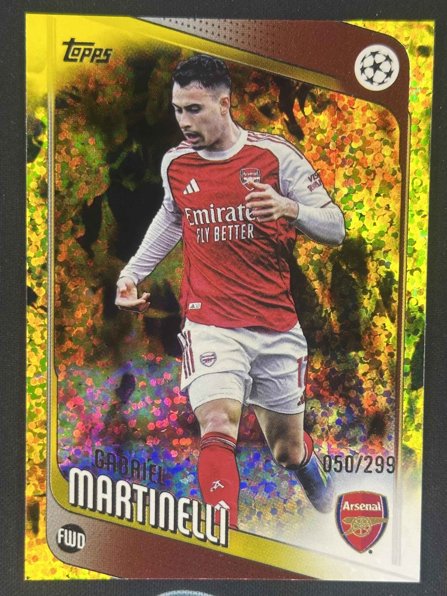 2025-26 Topps UEFA Club Competitions #19 Gabriel Martinelli Yellow Holo #/299