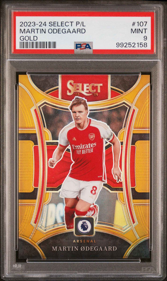2023-24 Panini Select Premier League #107 Martin Odegaard Gold PSA 9