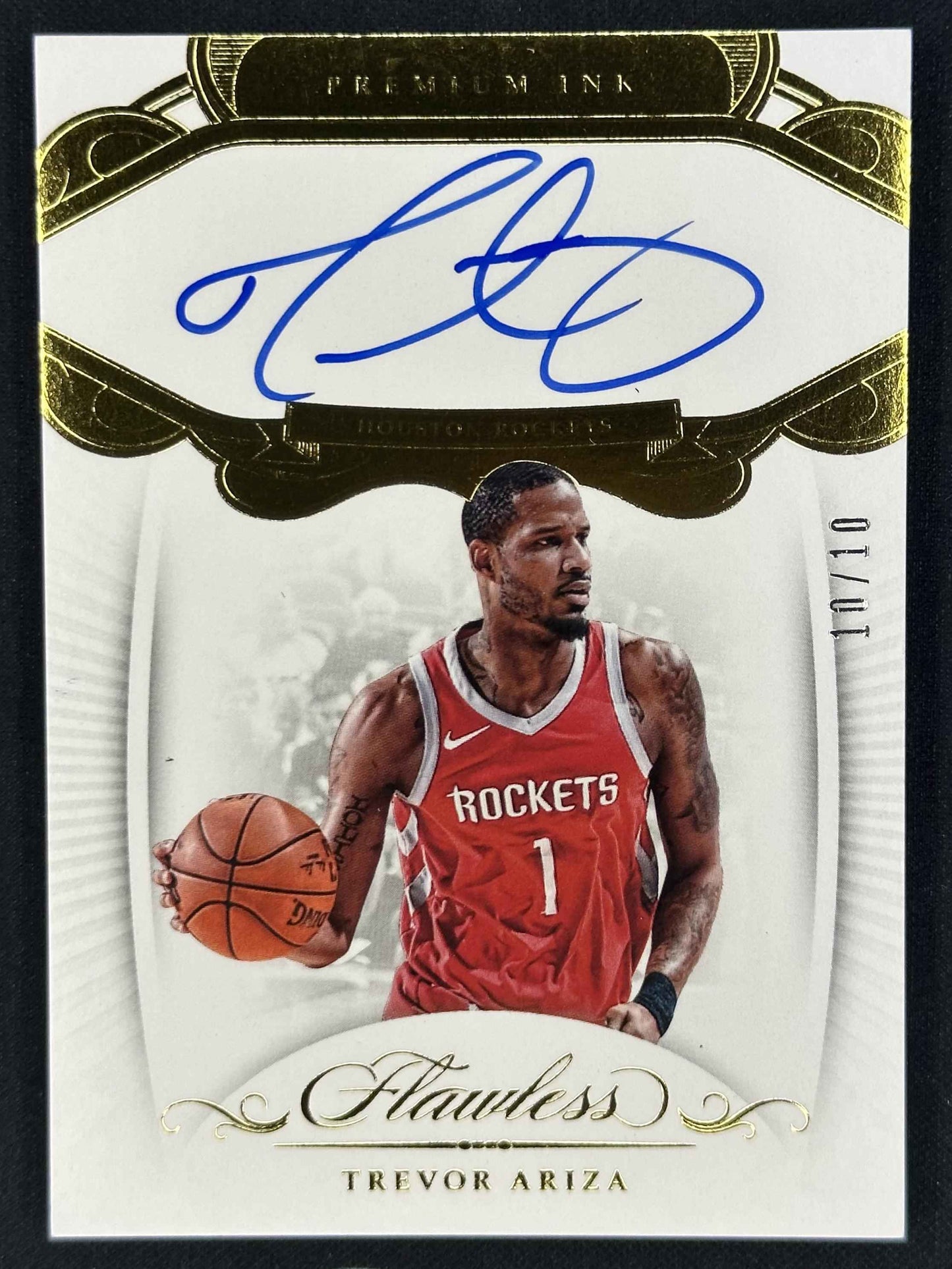 2017-18 Panini Flawless #PI-TA Trevor Ariza Premium Ink Gold #/10