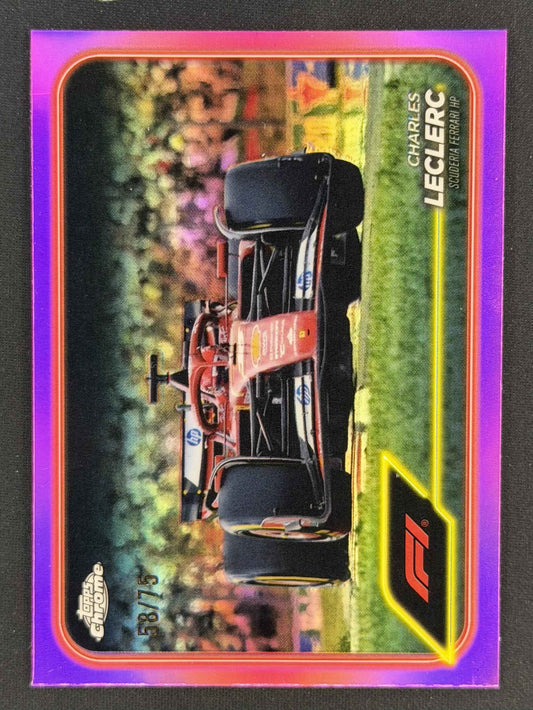 2024 Topps Chrome Formula 1 #75 Charles Leclerc Pink Refractors #/75