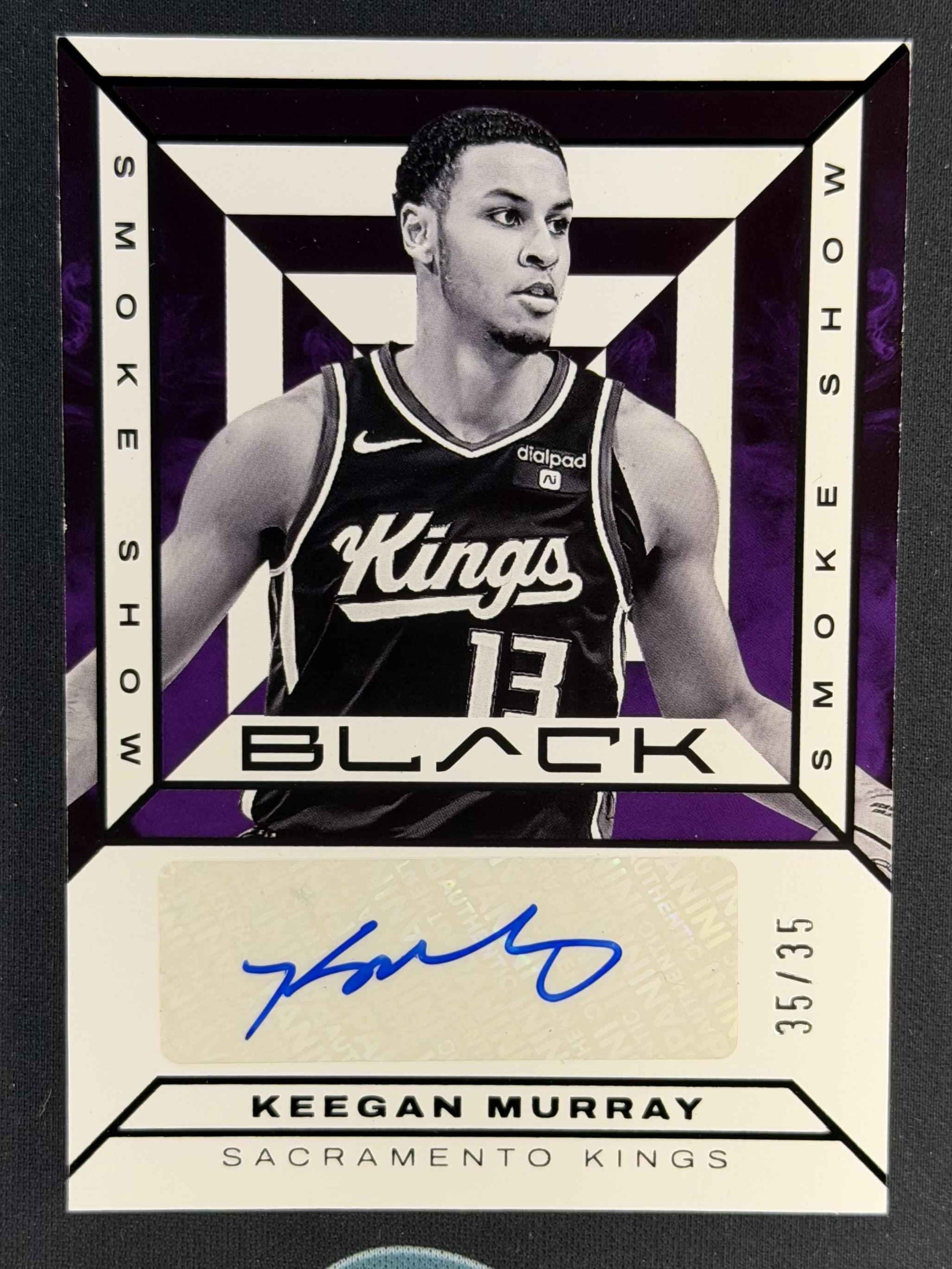 2023-24 Panini Black #SSS-KM Keegan Murray Smoke Show Signatures 35/35