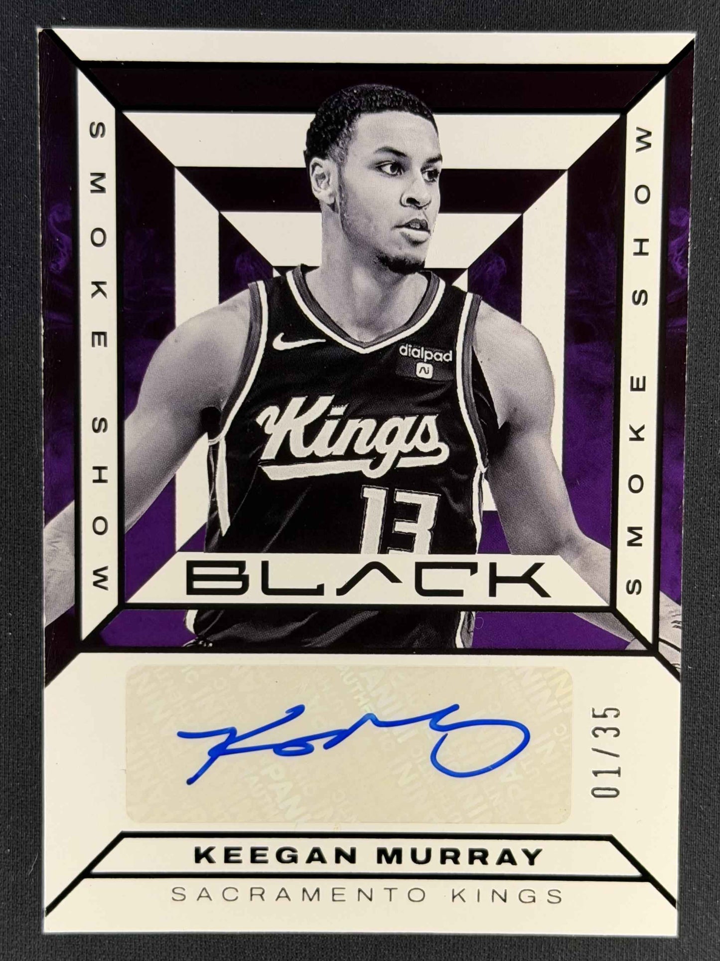 2022-23 Panini Black SSS-KGM Keegan Murray Smoke Show Signatures 01/35