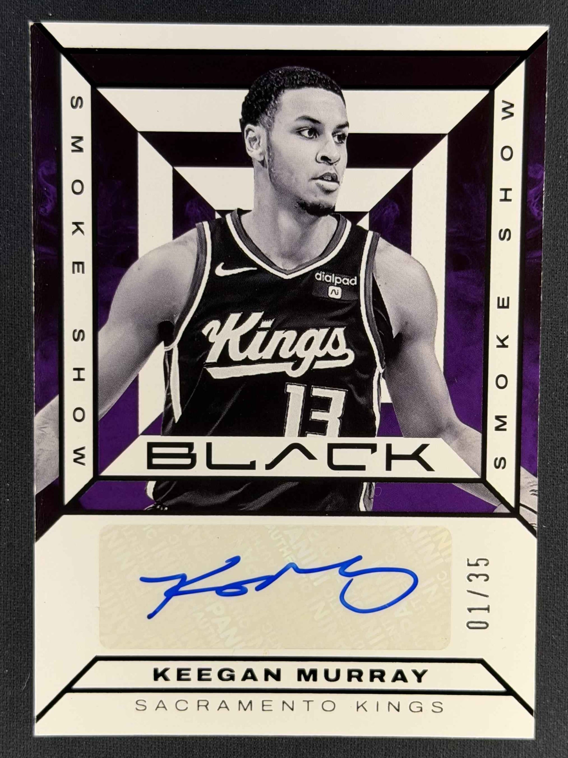 2022-23 Panini Black SSS-KGM Keegan Murray Smoke Show Signatures 01/35