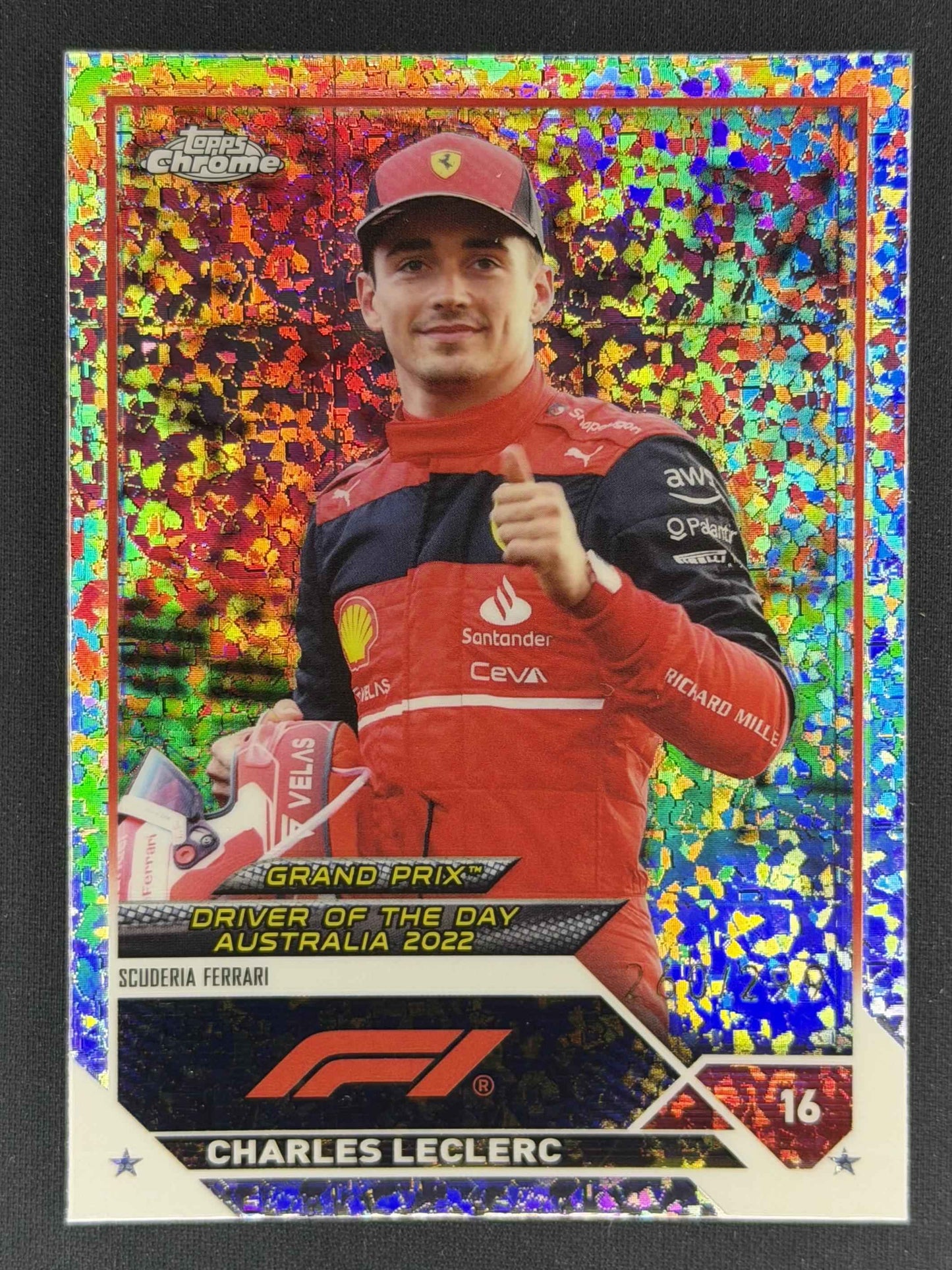2023 Topps Chrome Formula 1 #168 Charles Leclerc Mini Diamond Refractor #/299