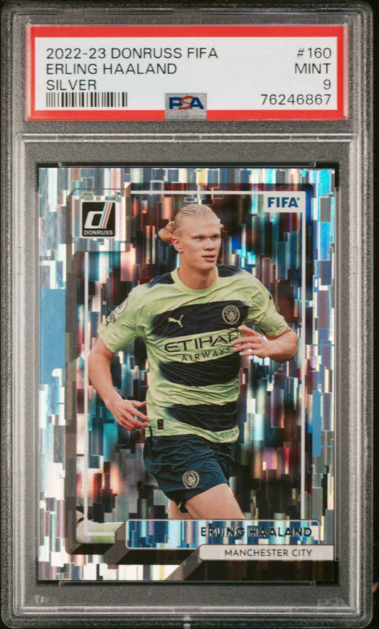 2022 Panini Donruss Fifa #160 Erling Haaland Silver PSA 9
