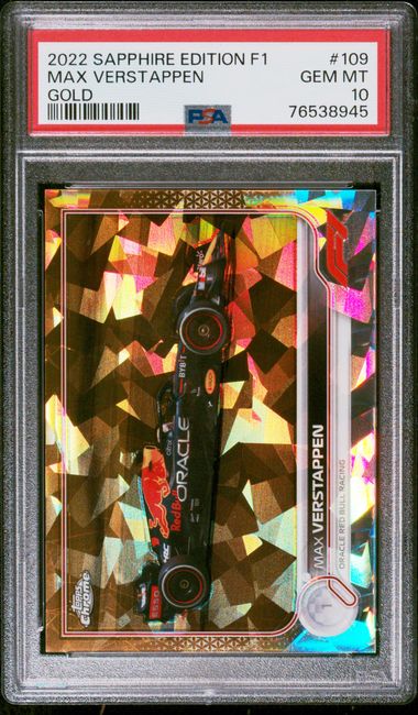 2022 SAPPHIRE EDITION F1 MAX VERSTAPPEN GOLD PSA 10