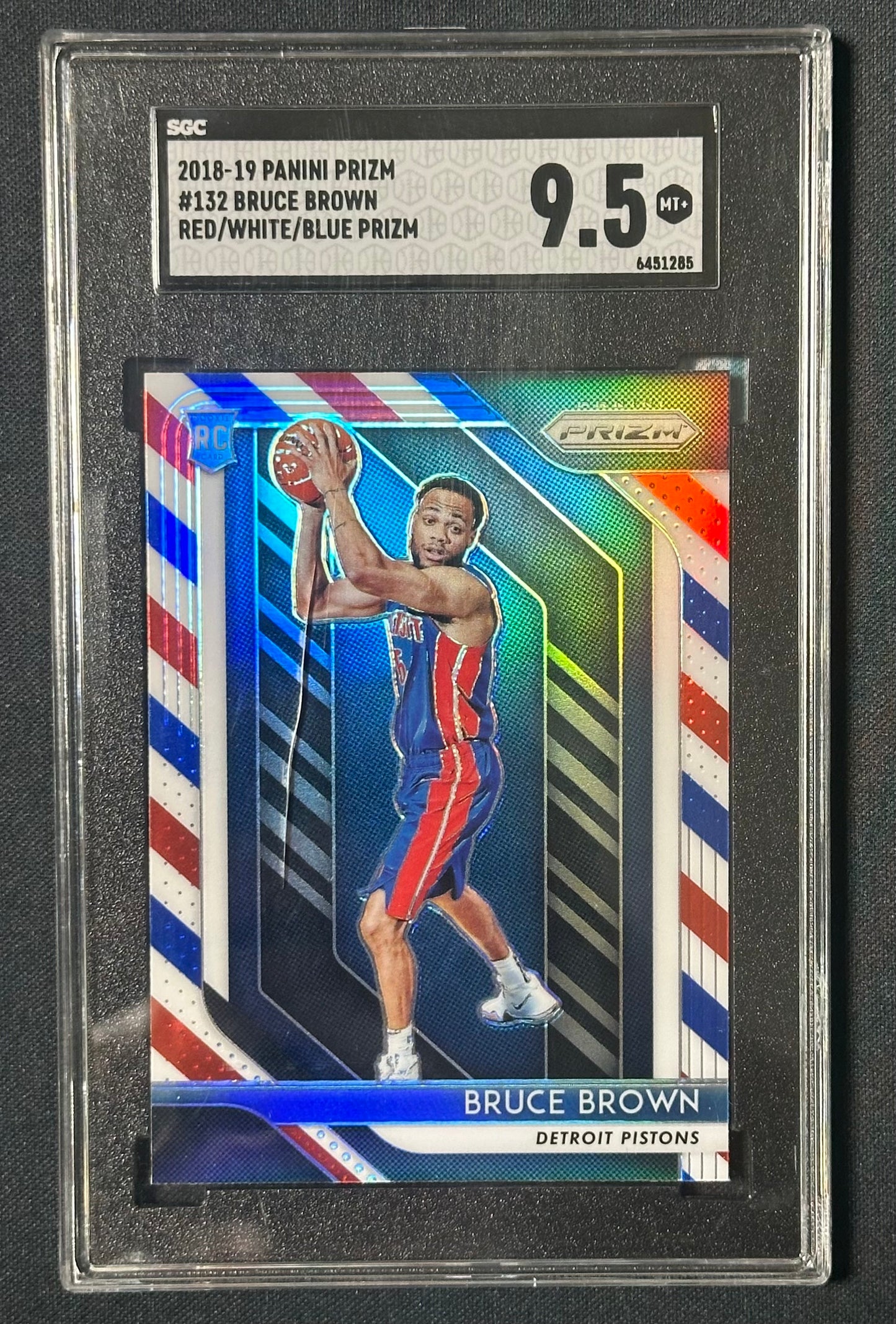 2018-19 Panini Prizm #132 Bruce Brown Prizms Red White and Blue SGC 9.5
