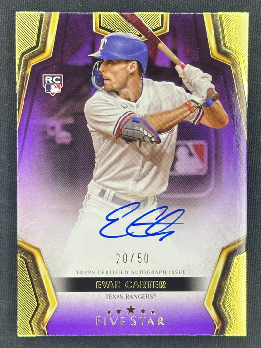 2024 Topps Five Star Purple RC Evan Carter Auto /50