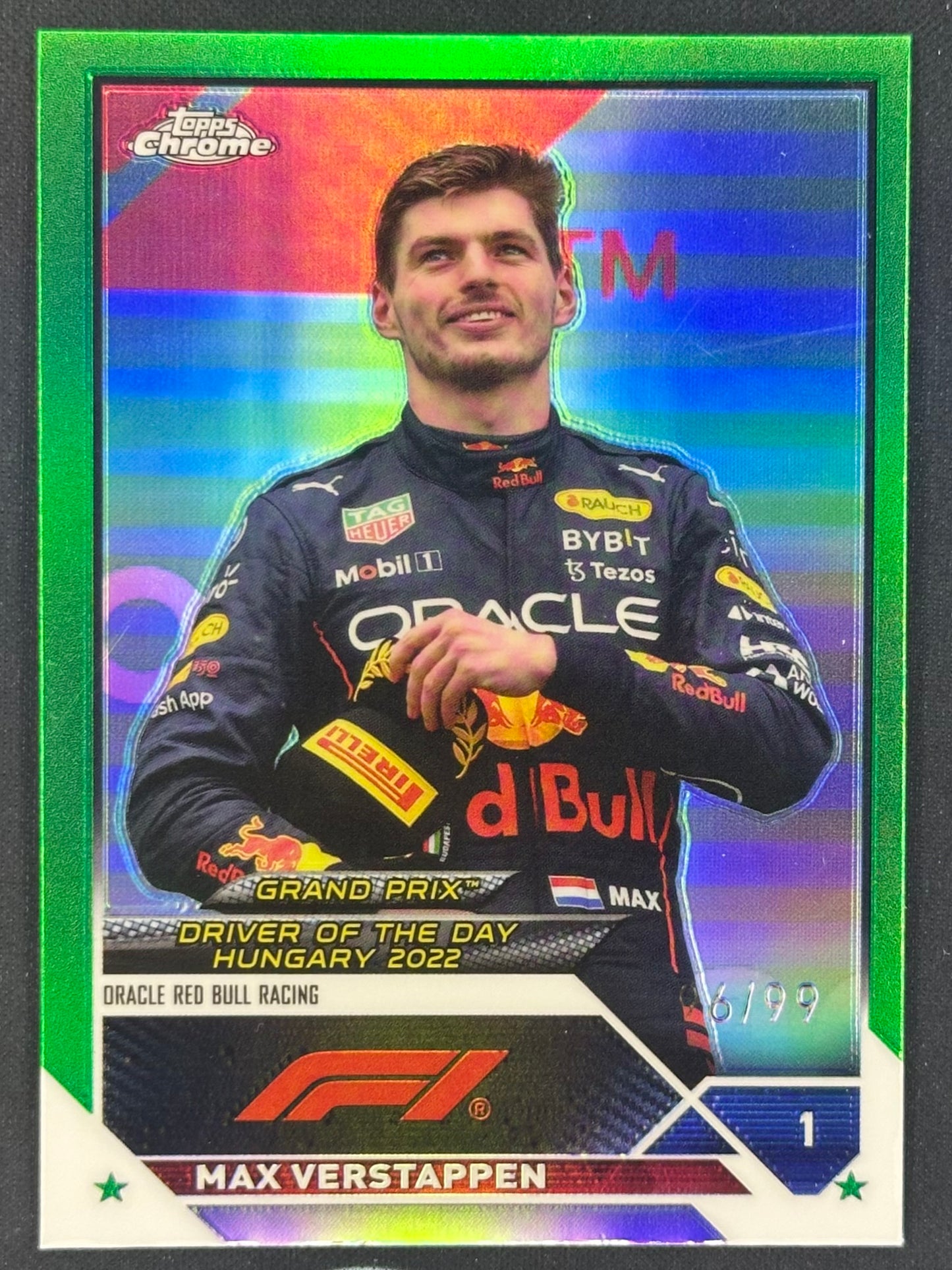 2023 Topps Chrome Formula 1 #178 Max Verstappen Green Refractor /99