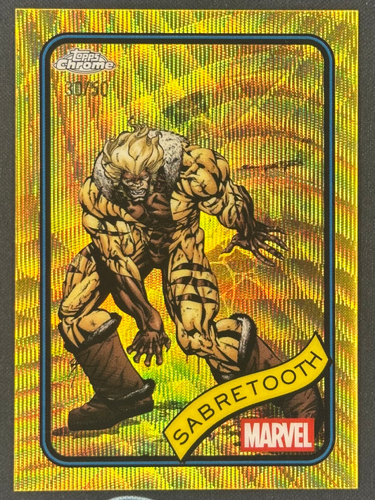 2025 Topps Chrome Marvel Sabretooth Gold Wave Refractor /50
