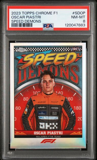2023 Topps Chrome Formula 1 Speed Demons #sdop Oscar Piastri PSA 8